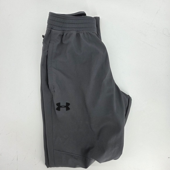 Under Armour Mens Gray Fitted Training Jogger Pants Workout Size Large - Picture 1 of 8